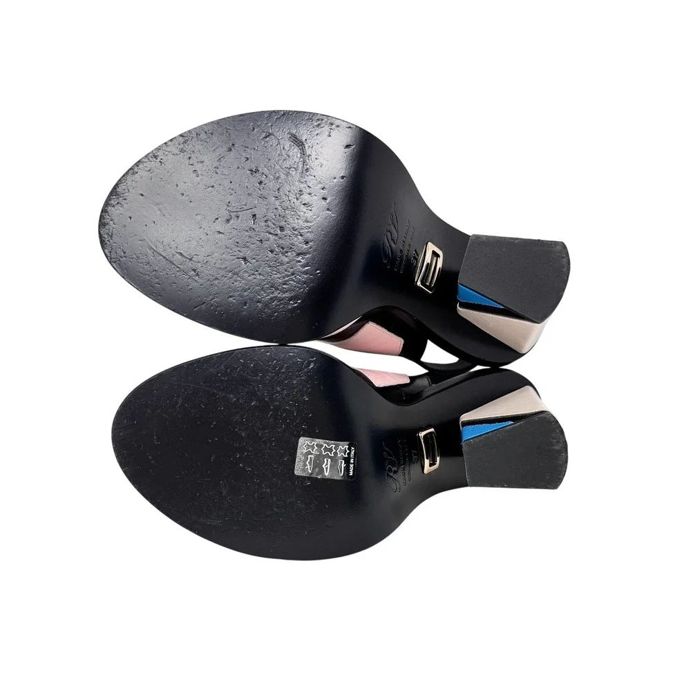 Roger Vivier Bauhaus Skyscraper Peep Toe Sandals‎ Meghan Markle IT 37 US 7